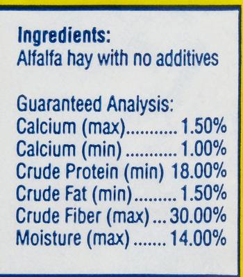 Show full view: Alfalfa King Double Compressed Alfalfa Hay Small Animal Food, 4-lb bag slide 5 of 9