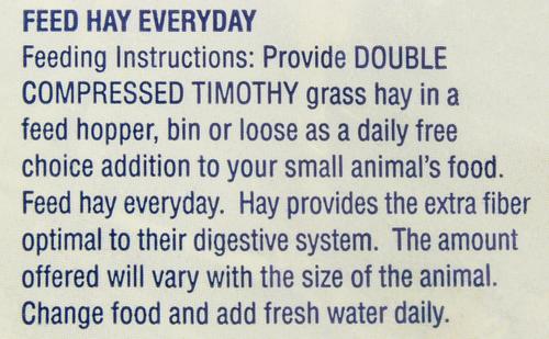 Show full view: Alfalfa King Double Compressed Timothy Hay Small Animal Food, 4-lb bag slide 4 of 9