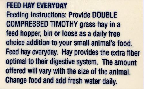 Show full view: Alfalfa King Double Compressed Timothy Hay Small Animal Food, 4-lb bag slide 6 of 9