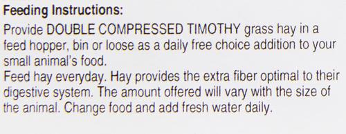 Show full view: Alfalfa King Double Compressed Timothy Hay Small Animal Food, 50-lb bag slide 5 of 9