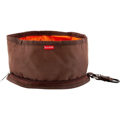 Alfie Pet Alfie Pet Collapsible Fabric Travel Dog Bowl, Brown, 6.25-cup, 1 count