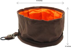 Alfie Pet Collapsible Fabric Travel Dog Bowl, Brown, 6.25-cup, 1 count slide 2 of 7