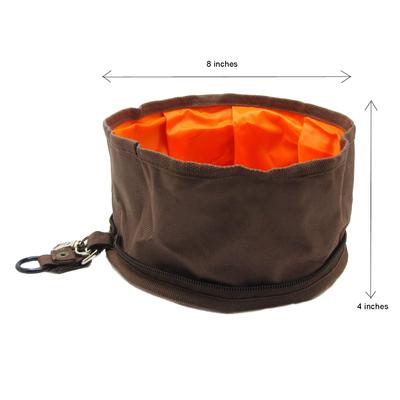 Show full view: Alfie Pet Collapsible Fabric Travel Dog Bowl, Brown, 6.25-cup, 1 count slide 3 of 10