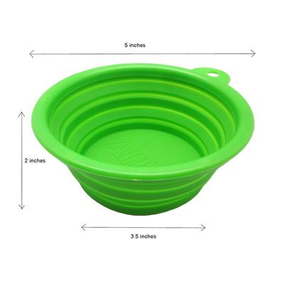 Show full view: Alfie Pet Collapsible Non-Skid Silicone Travel Dog & Cat Bowl, Green, 1.5-cup slide 2 of 9