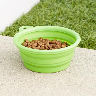 Show full view: Alfie Pet Collapsible Non-Skid Silicone Travel Dog & Cat Bowl, Green, 1.5-cup slide 3 of 9