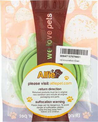 Show full view: Alfie Pet Collapsible Non-Skid Silicone Travel Dog & Cat Bowl, Green, 1.5-cup slide 7 of 9