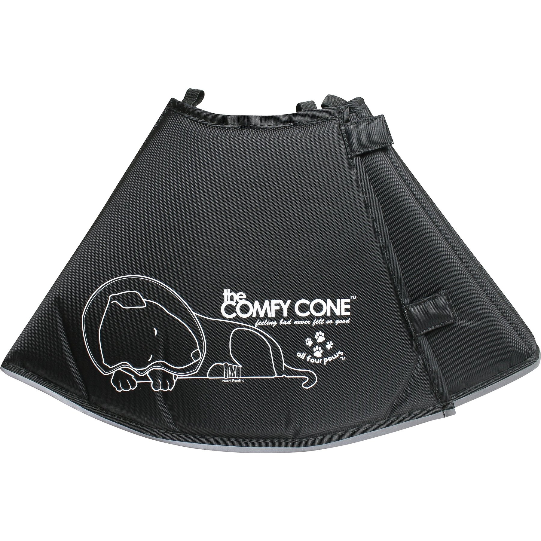 All Four Paws Comfy Cone E-Collar for Dogs & Cats, Black, Large