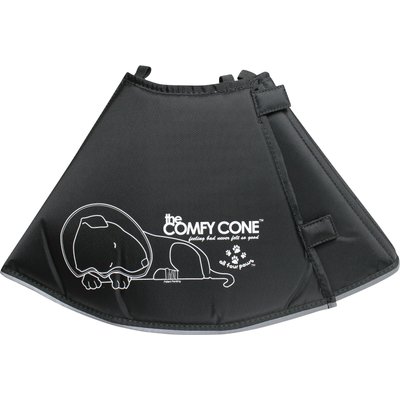 All Four Paws All Four Paws Comfy Cone E-Collar for Dogs & Cats, Black, Large