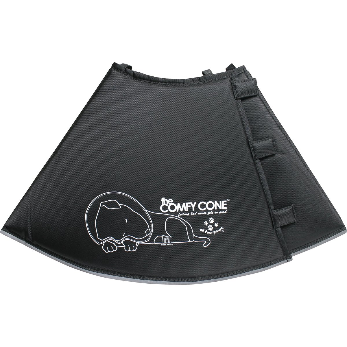 All Four Paws Comfy Cone E-Collar for Dogs & Cats, Black, Medium-Extra Long