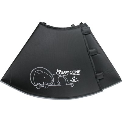 All Four Paws All Four Paws Comfy Cone E-Collar for Dogs & Cats, Black, Medium-Extra Long