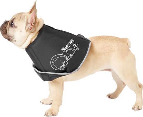 Show full view: All Four Paws Comfy Cone E-Collar for Dogs & Cats, Black, Medium slide 4 of 11
