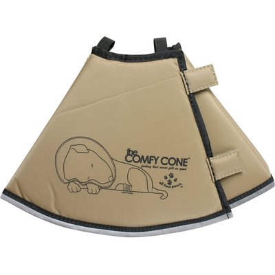 All Four Paws All Four Paws Comfy Cone E-Collar for Dogs & Cats, Tan, Small-Long