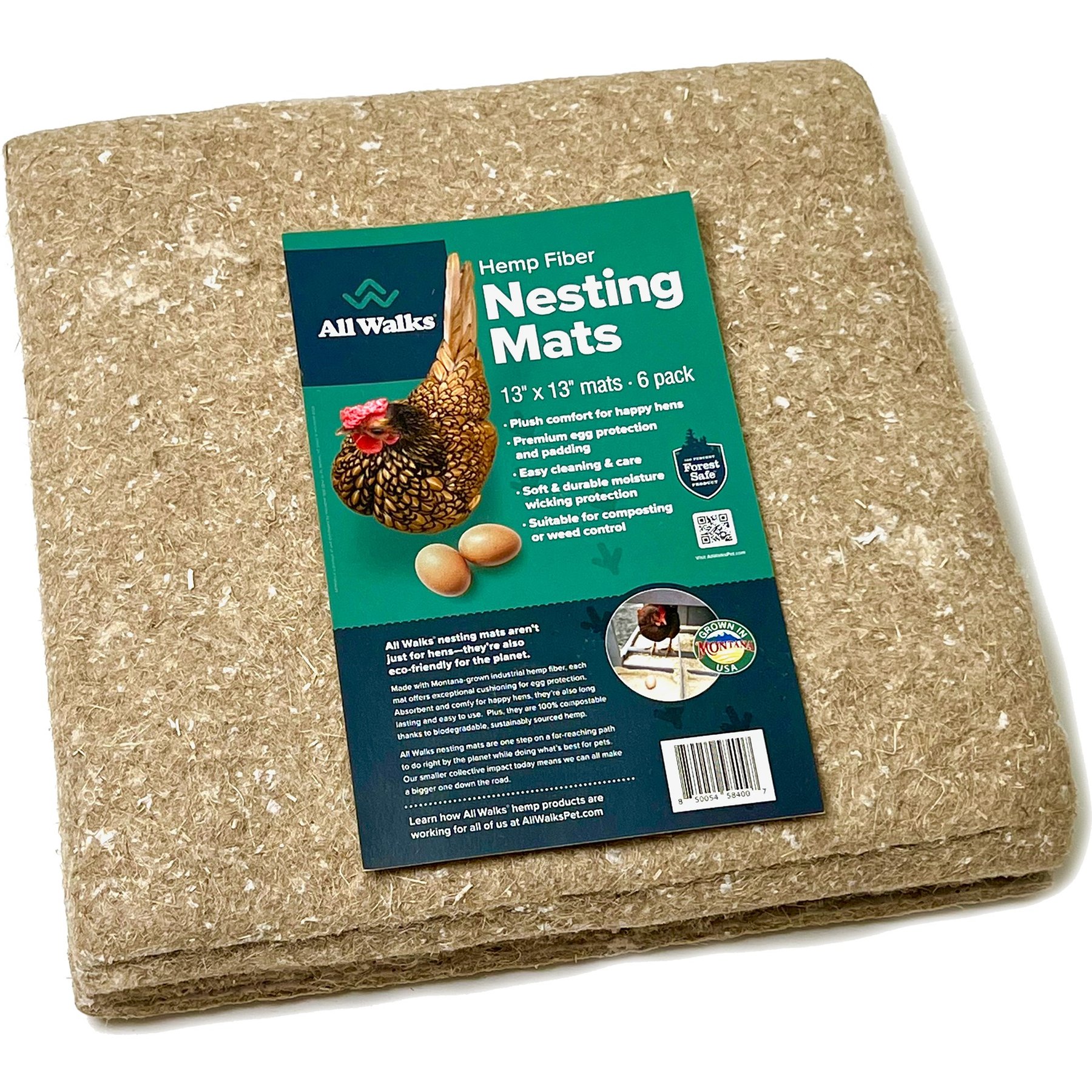 All Walks Hemp Chicken Nesting Mats, 6 count