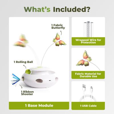 Show full view: allforpaws 3-in-1 Feline Ultimate Interactive Cat Toy, White slide 7 of 11