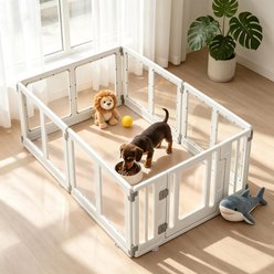 allforpaws Acrylic Dog Exercise Playpen, White, Large: 35 x 70 x 23-in