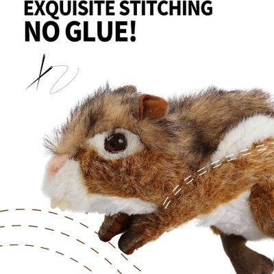 Show full view: allforpaws Classic Chipmunk Plush Dog Toy, Dark Gray, Large slide 7 of 9