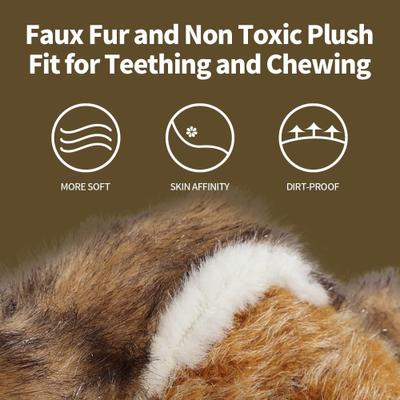 Show full view: allforpaws Classic Chipmunk Plush Dog Toy, Dark Gray, Large slide 3 of 9