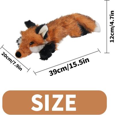 Show full view: allforpaws Classic Fox Plush Dog Toy, Brown, Large slide 7 of 7