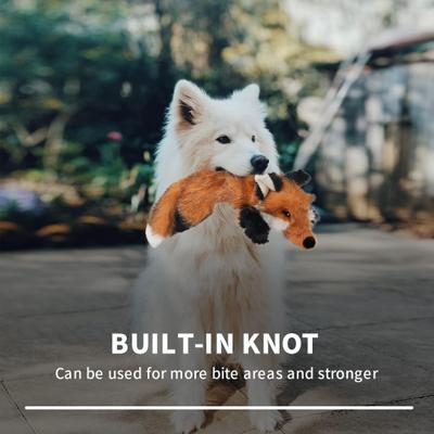 Show full view: allforpaws Classic Fox Plush Dog Toy, Brown, Large slide 2 of 7