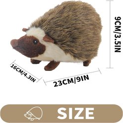 allforpaws Classic Hedgehog Squeaky Plush Dog Toy, Brown, Large slide 2 of 8
