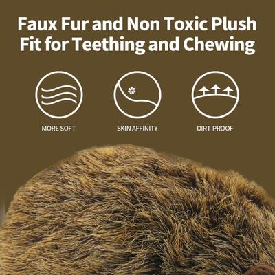 Show full view: allforpaws Classic Hedgehog Squeaky Plush Dog Toy, Brown, Large slide 4 of 9