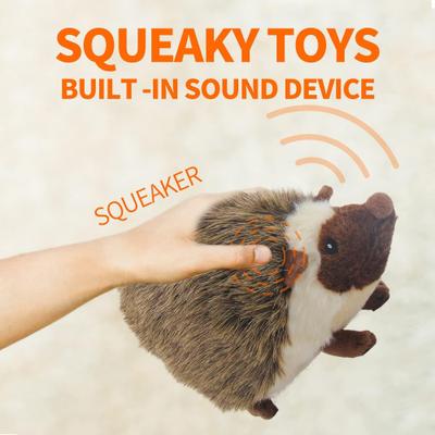 Show full view: allforpaws Classic Hedgehog Squeaky Plush Dog Toy, Brown, Large slide 2 of 9