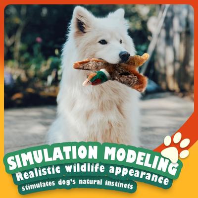 Show full view: allforpaws Classic Pheasant Plush Dog Toy, Brown, Large slide 6 of 10