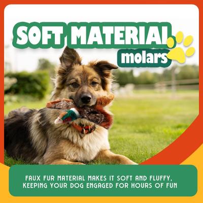 Show full view: allforpaws Classic Pheasant Plush Dog Toy, Brown, Large slide 5 of 10