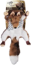 allforpaws Classic Road Kill Fox Plush Dog Toy, Brown