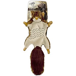 allforpaws Classic Road Kill Mouse Plush Dog Toy, Brown