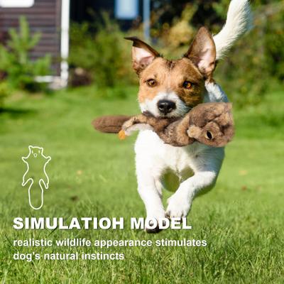 Show full view: allforpaws Classic Road Kill Mouse Plush Dog Toy, Brown slide 3 of 7