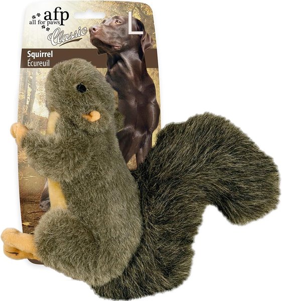 Show full view: allforpaws Classic Squirrel Squeaky Plush Dog Toy, Dark Gray, Large slide 1 of 9