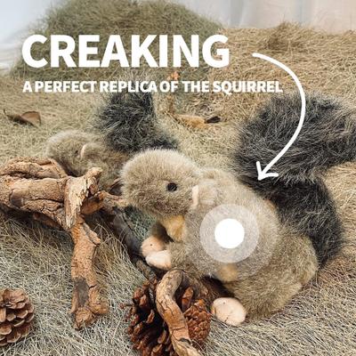 Show full view: allforpaws Classic Squirrel Squeaky Plush Dog Toy, Dark Gray, Large slide 4 of 9