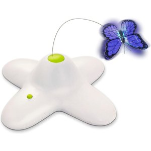 allforpaws Flutter Bug Interactive Cat Toy, White