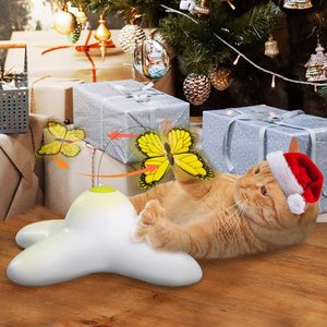 allforpaws Flutter Bug Interactive Cat Toy, White