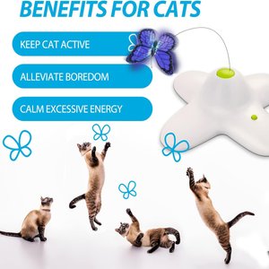 allforpaws Flutter Bug Interactive Cat Toy, White