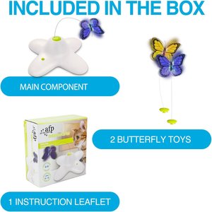 allforpaws Flutter Bug Interactive Cat Toy, White