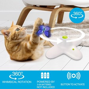 allforpaws Flutter Bug Interactive Cat Toy, White