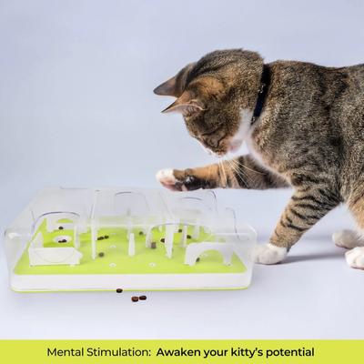 Show full view: allforpaws Interactives Cat Puzzle Feeder Toy, Green slide 3 of 11