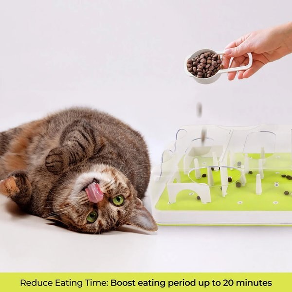 allforpaws Interactives Cat Puzzle Feeder Toy, Green