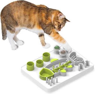 Show full view: allforpaws Interactives Enjoy The Fish Treat Dispensing Cat Puzzle Toy, Green slide 9 of 10