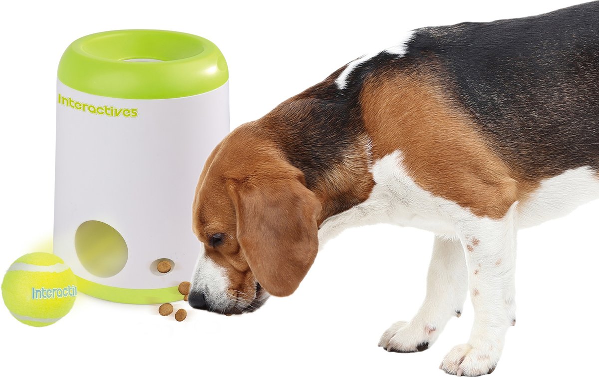 allforpaws Interactives Fetch N Treat Dog Puzzle Toy, White