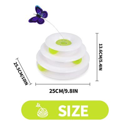 Show full view: allforpaws Interactives Tower of Tracks with Butterfly Cat Motion Toy, White slide 8 of 10