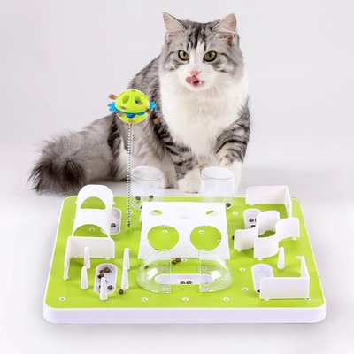 allforpaws allforpaws Interactives Treat Maze Cat Puzzle Toy, Green