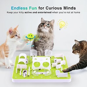 allforpaws Interactives Treat Maze Cat Puzzle Toy, Green
