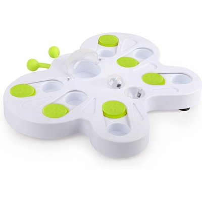 allforpaws allforpaws Interactives Treat Puzzle Butterfly Cat Puzzle Toy, Green