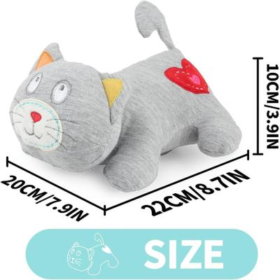 Show full view: allforpaws Kitty Heartbeat 'N' Warm Plush Cat Toy, Gray slide 7 of 9