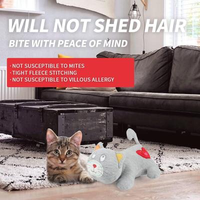 Show full view: allforpaws Kitty Heartbeat 'N' Warm Plush Cat Toy, Gray slide 5 of 9