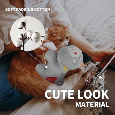 Show full view: allforpaws Kitty Heartbeat 'N' Warm Plush Cat Toy, Gray slide 6 of 9