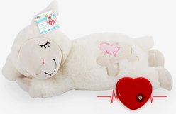 allforpaws Little Buddy Heart Beat Sheep Plush Dog Toy, White
